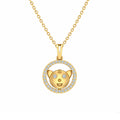 Gold Cute Bear Halo Pendant