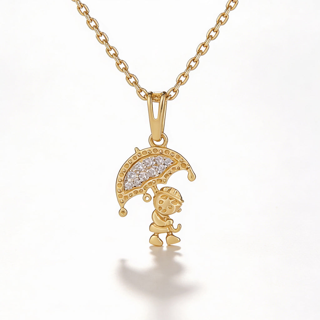 18KT Gold Plated Umbrella Kid Pendant