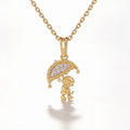18KT Gold Plated Umbrella Kid Pendant