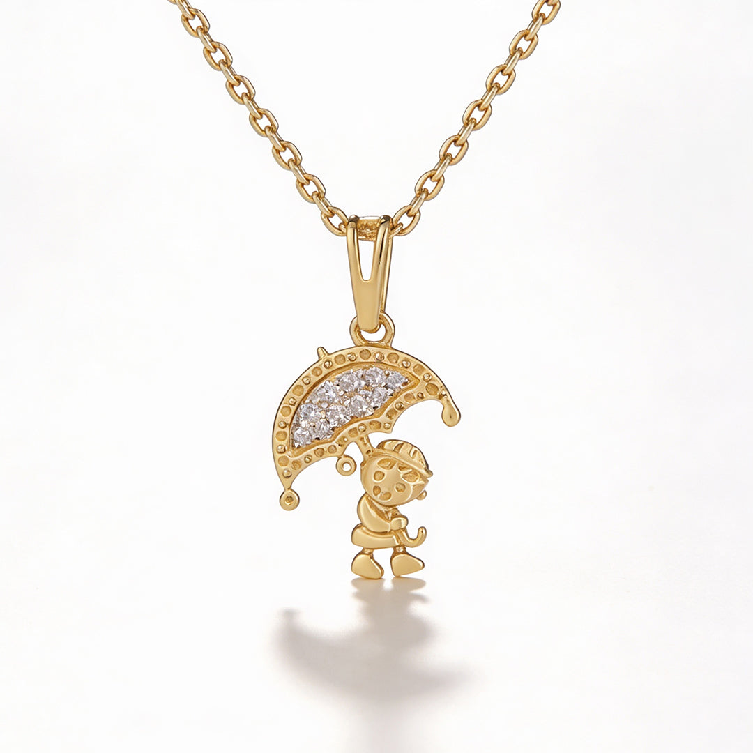 18KT Gold Plated Umbrella Kid Pendant