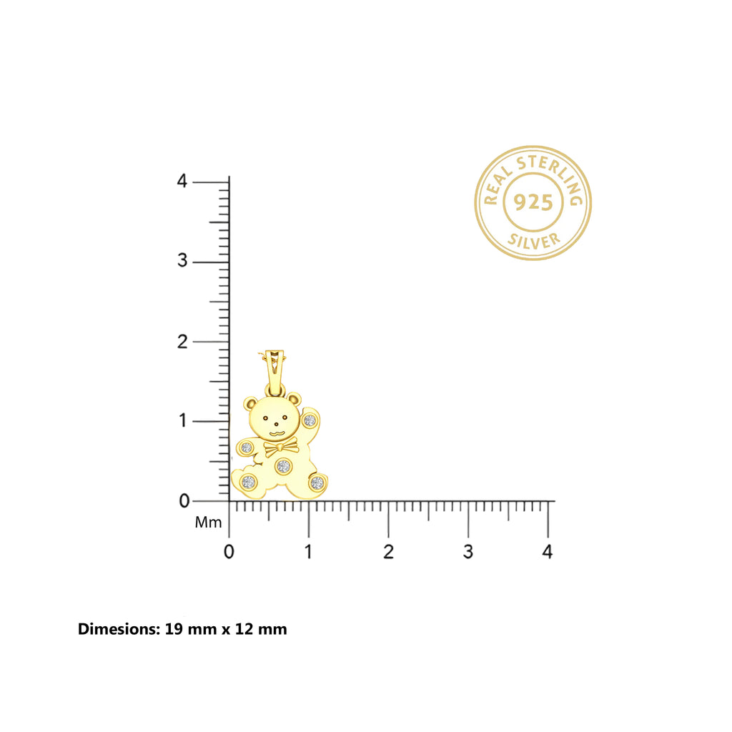 18KT Gold Plated Teddy Bear Pendant