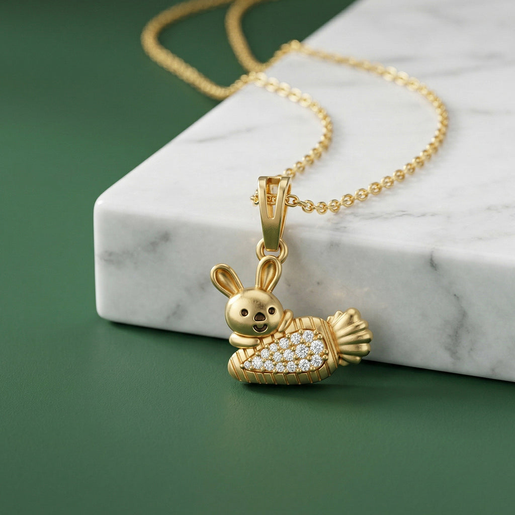 18KT Gold Plated Bunny Carrot Pendant