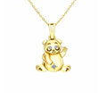 Gold Teddy Charm Pendant Necklace