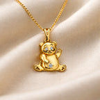 Gold Teddy Charm Pendant Necklace