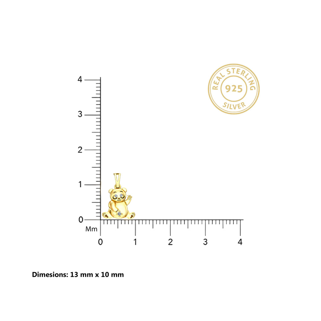 Gold Teddy Charm Pendant Necklace
