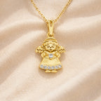 Gold Angel Charm Pendant Necklace