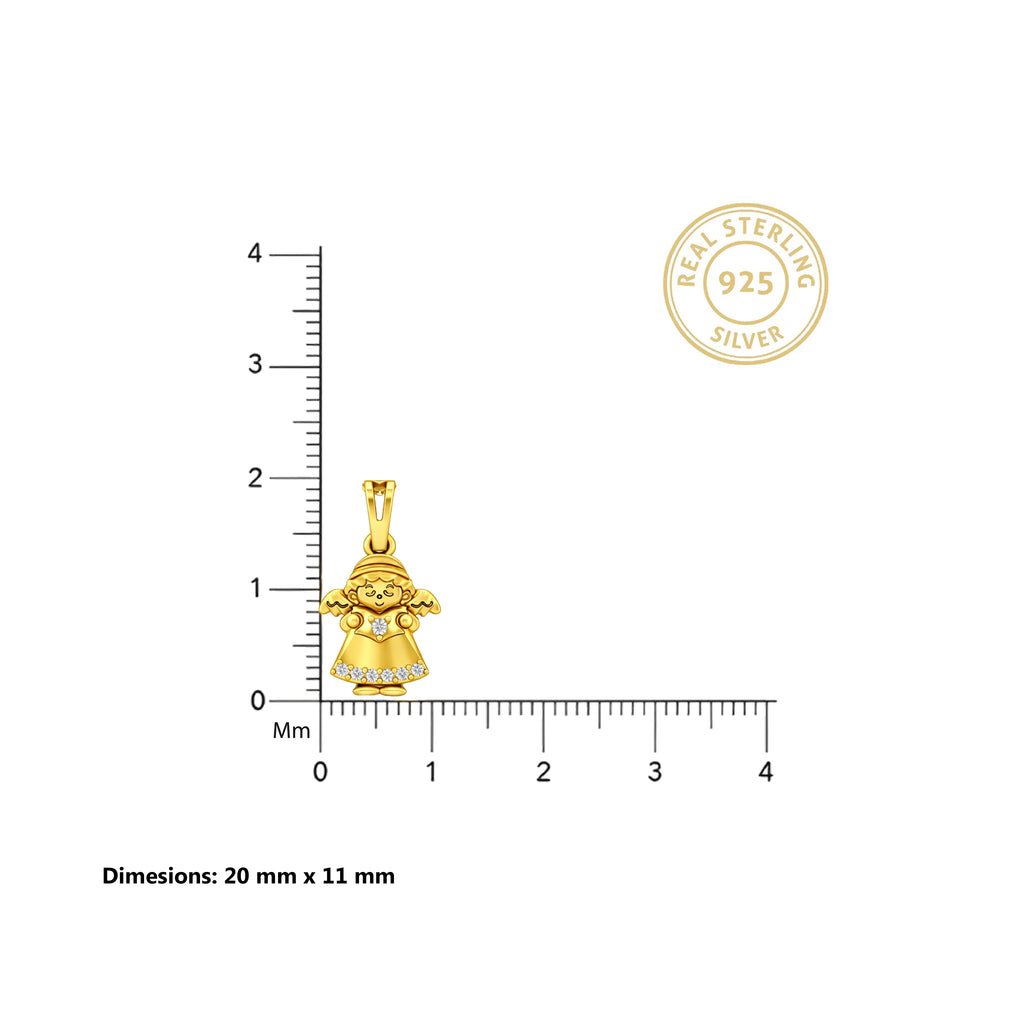 Gold Angel Charm Pendant Necklace