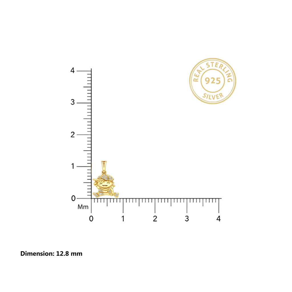 18KT Gold Plated Playful Boy Pendant