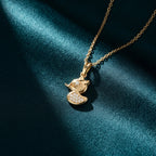 Gold Duck Charm Pendant Necklace