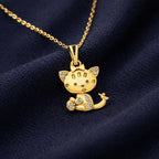 Gold Kitty Charm Pendant Necklace