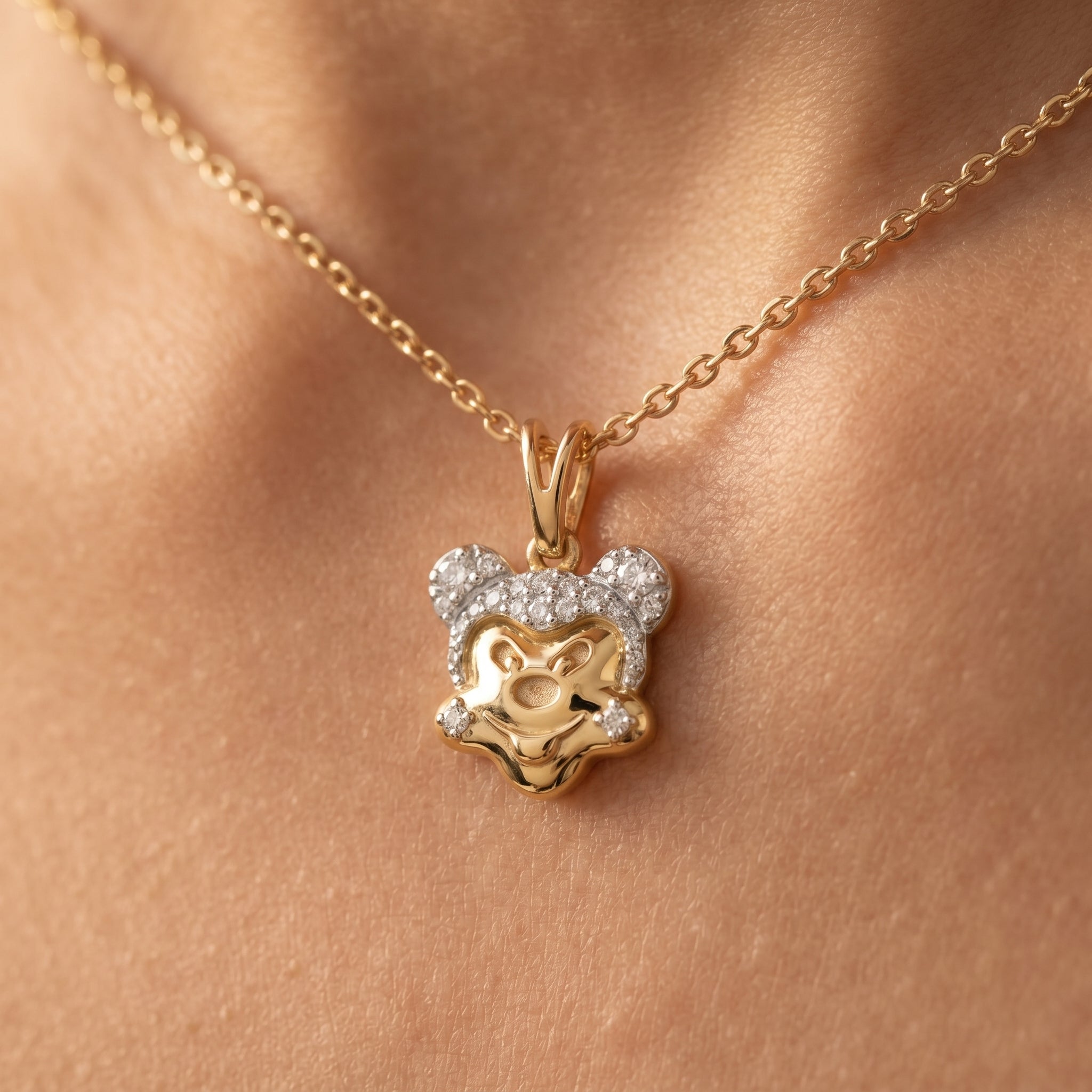 Gold Mickey Silhouette Pendant