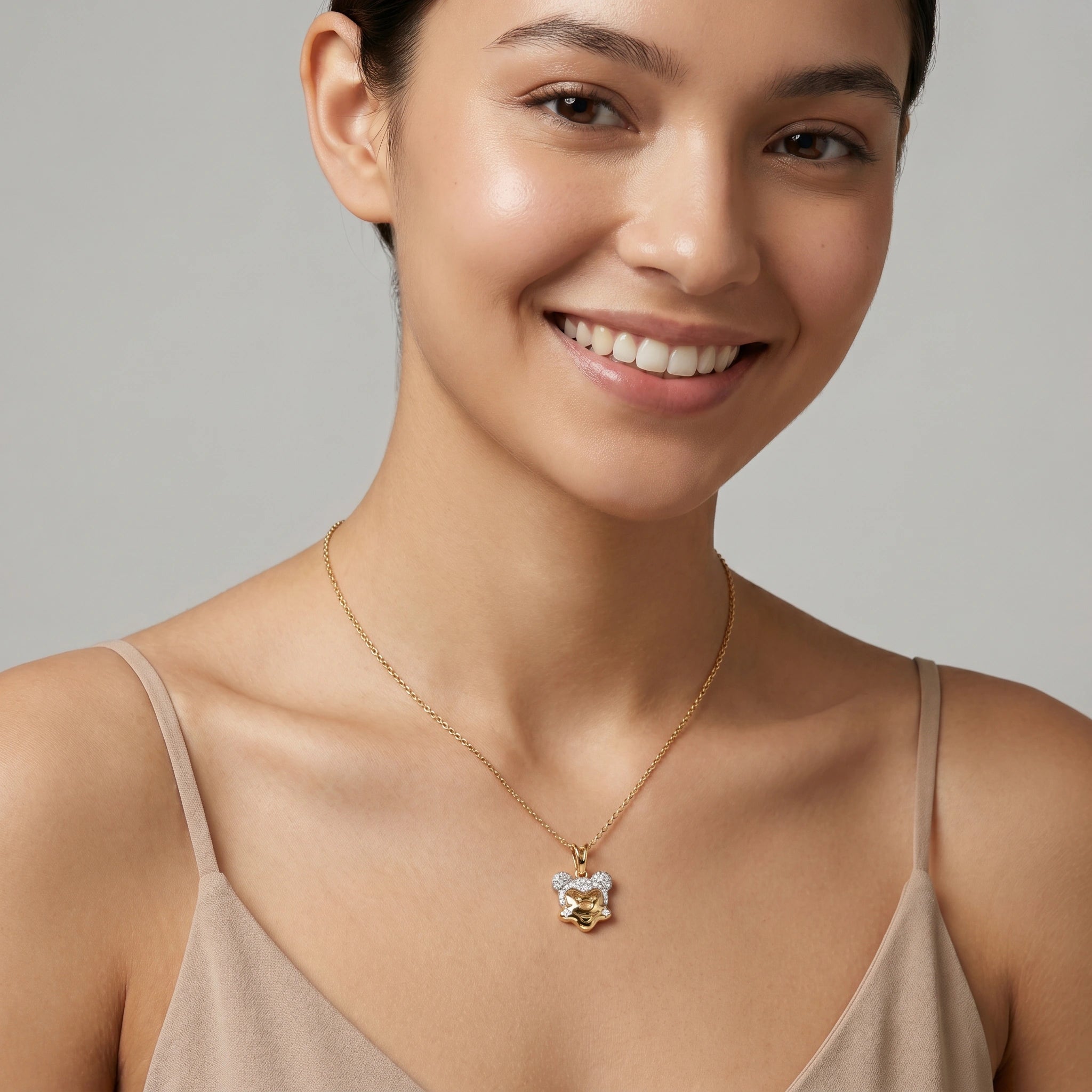 Gold Mickey Silhouette Pendant