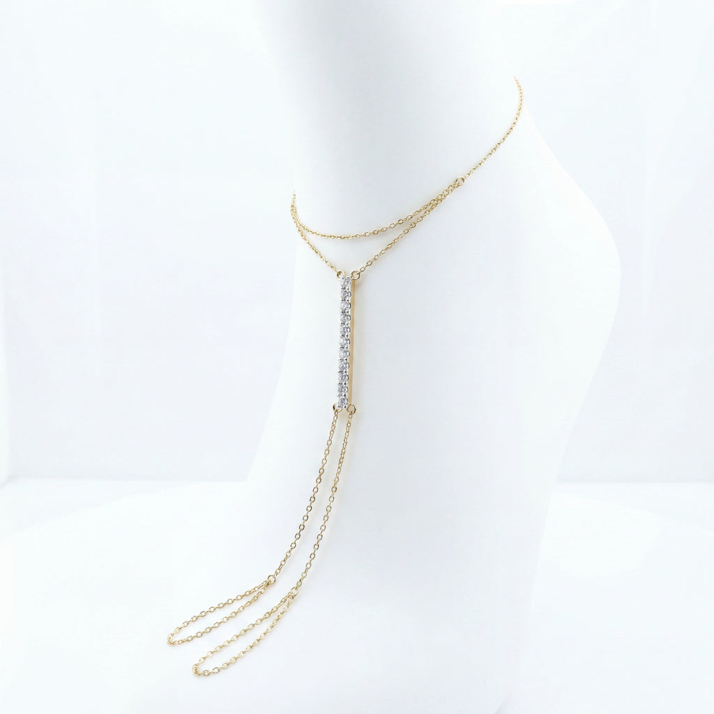 Gold Crystal Toe Anklet
