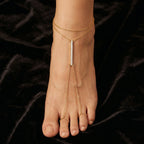 Gold Crystal Toe Anklet