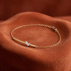 Gold Butterfly Bar Chain Bracelet