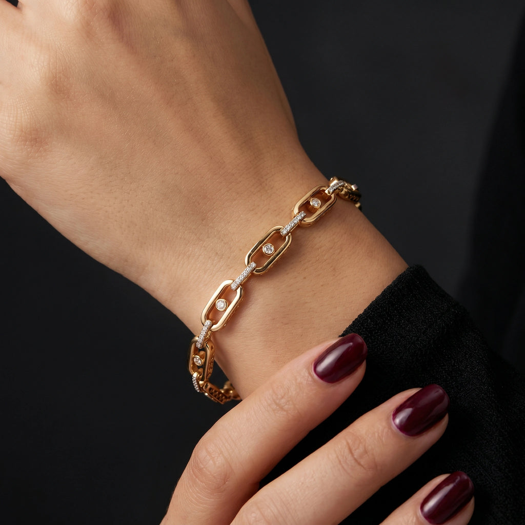 Gold Orbit Link Bracelet