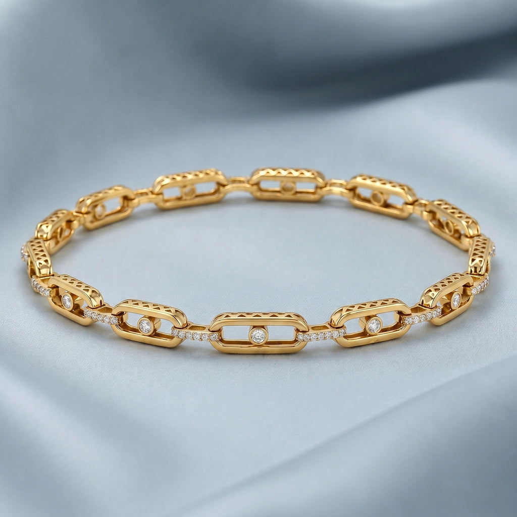 Gold Orbit Link Bracelet