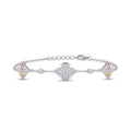 Silver Floral Charm Bracelet