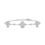 Silver Floral Charm Bracelet