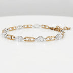 Gold Marquise Link Bracelet