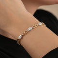 Gold Marquise Link Bracelet