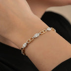 Gold Marquise Link Bracelet