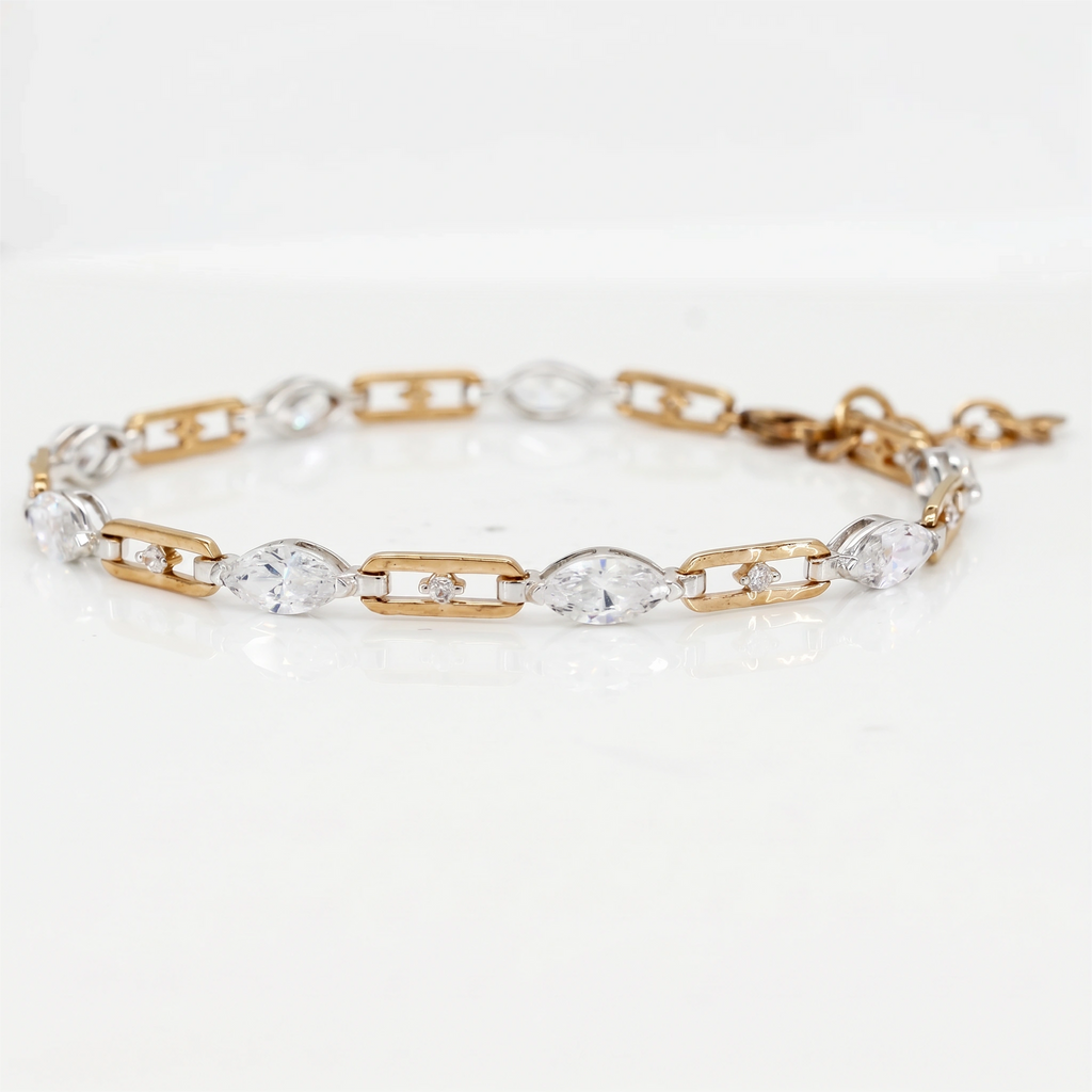Gold Marquise Link Bracelet
