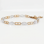 Gold Marquise Link Bracelet