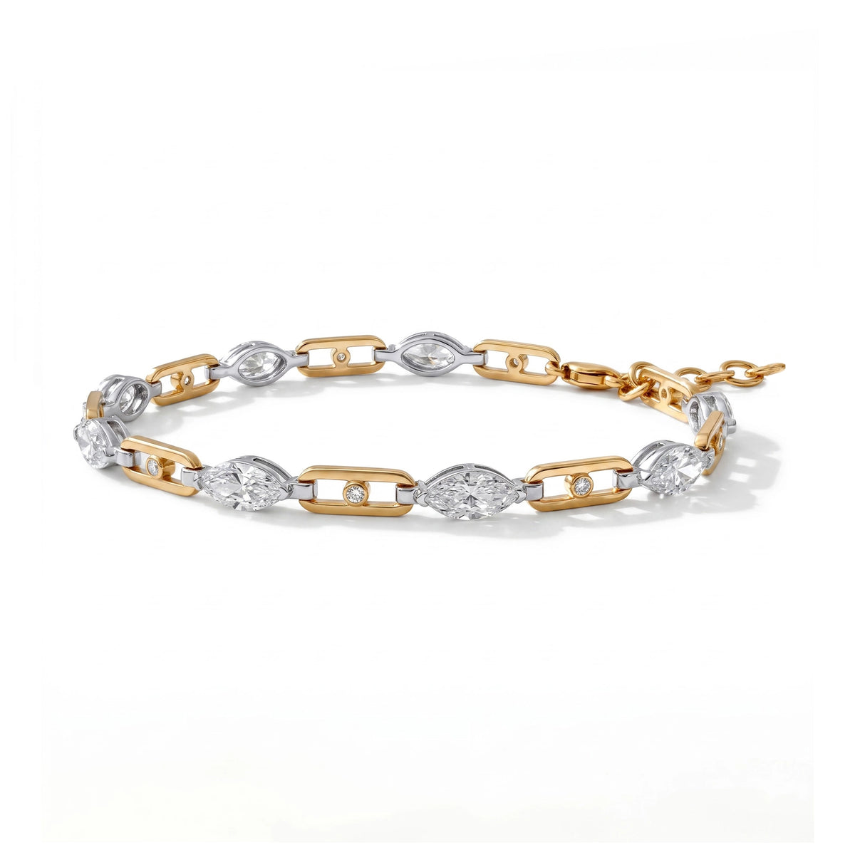 Gold Marquise Link Bracelet