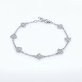 Silver Clover Link Bracelet