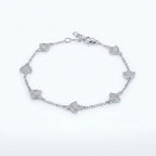 Silver Clover Link Bracelet