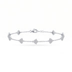 Silver Clover Link Bracelet
