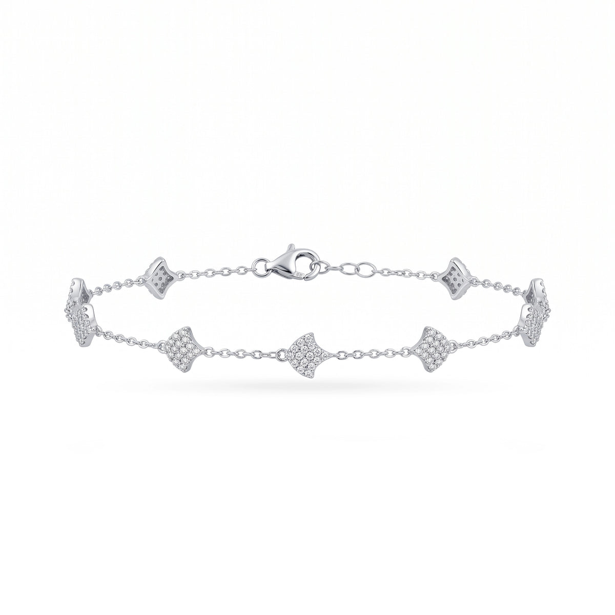 Silver Clover Link Bracelet