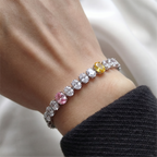 Silver Dual Tone Tennis Bracelet