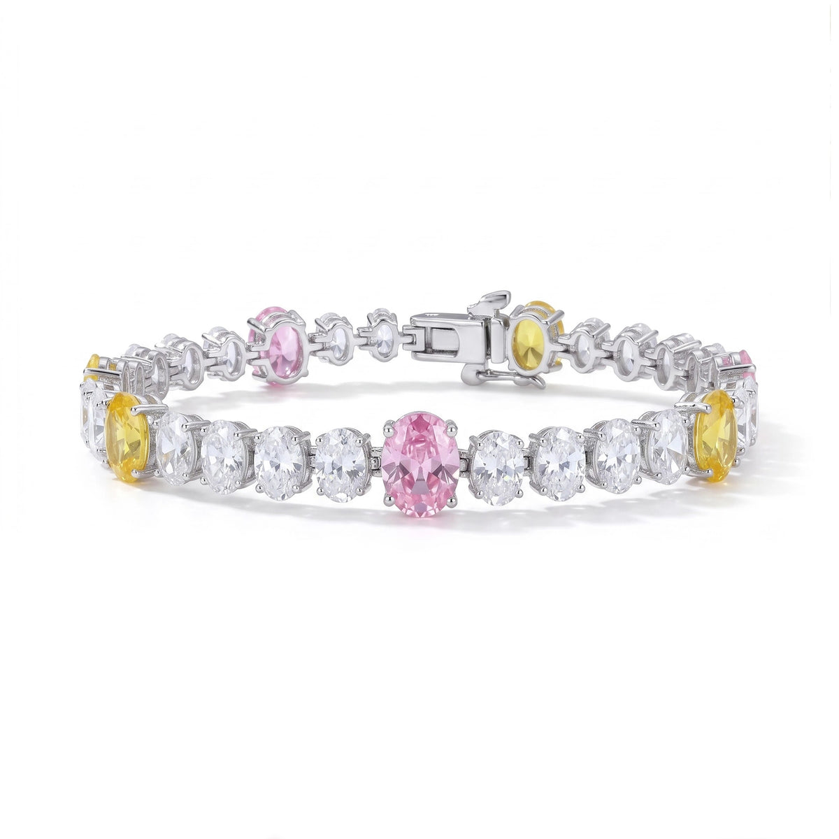 Silver Dual Tone Tennis Bracelet