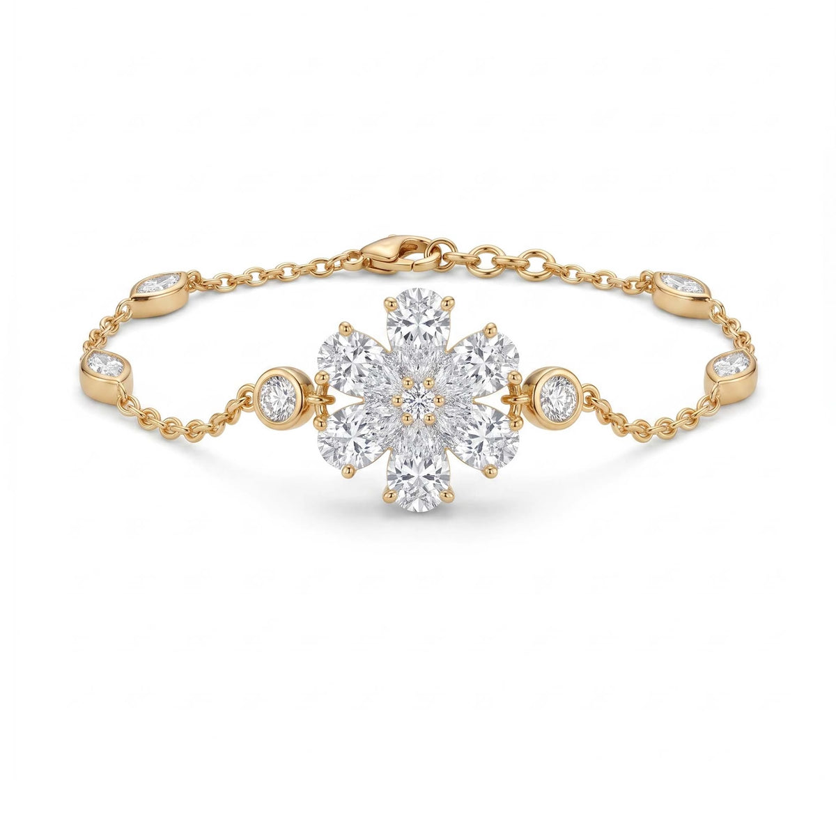 Gold Marquise Bloom Bracelet