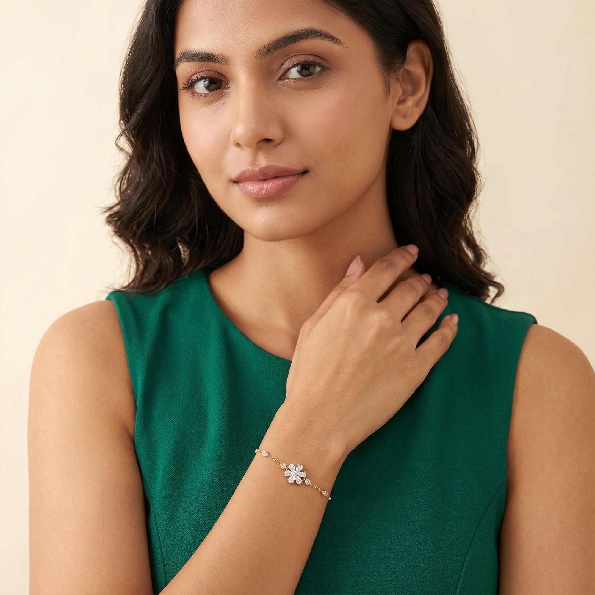 Gold Marquise Bloom Bracelet