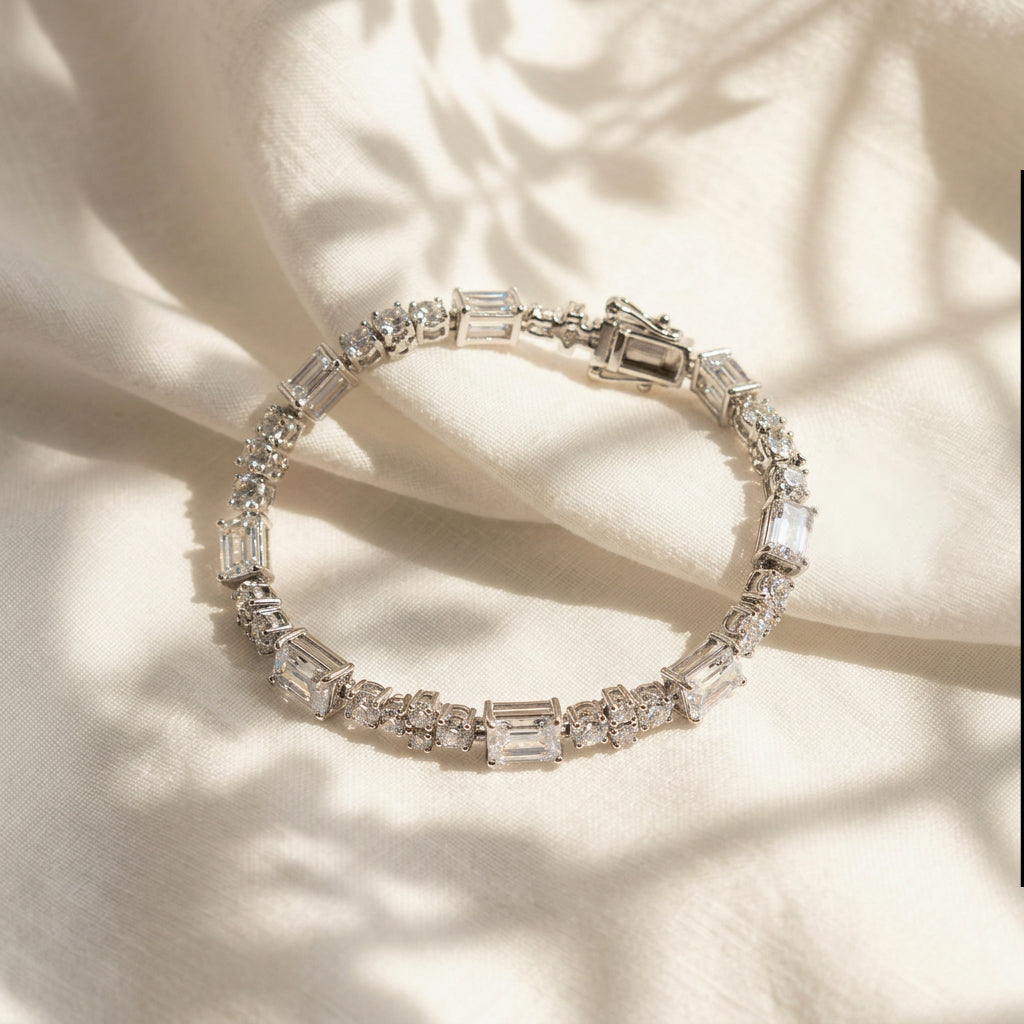 Silver Baguette Bloom Bracelet