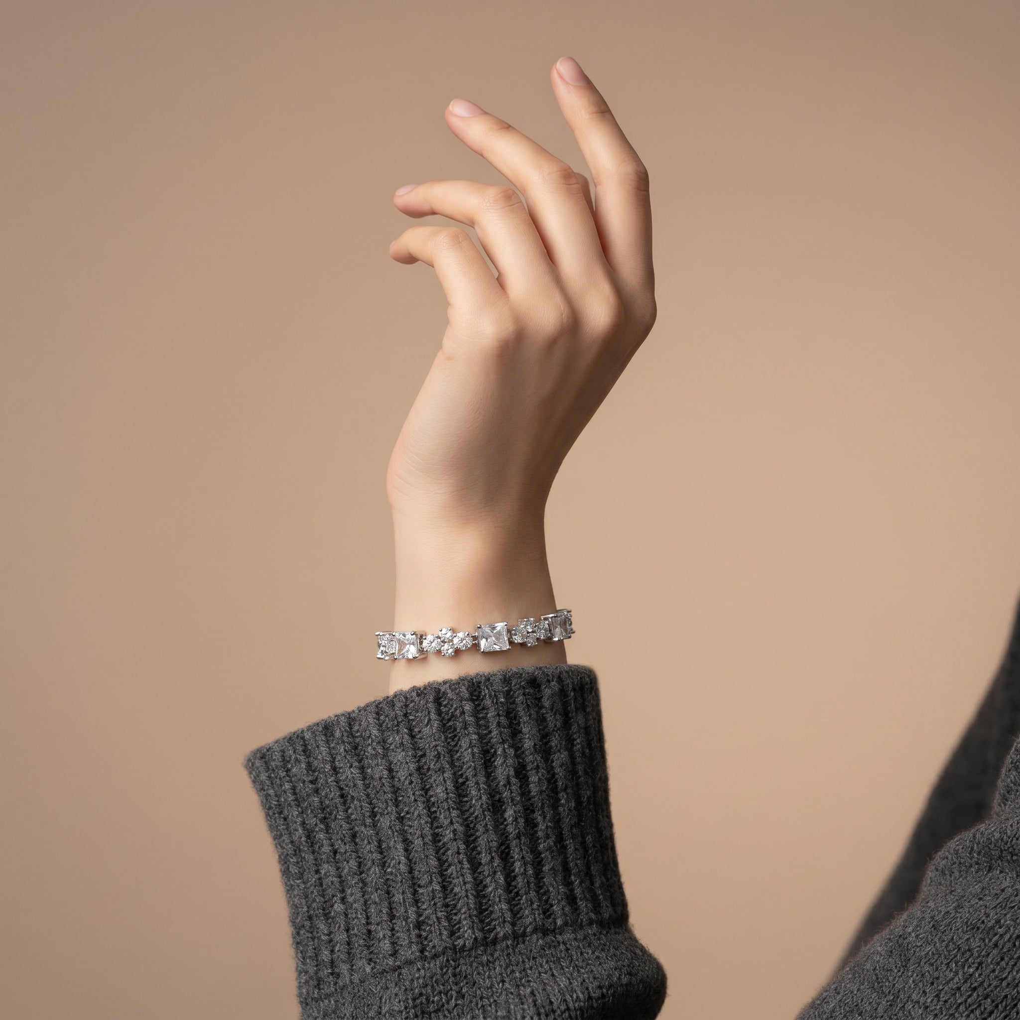 Silver Baguette Bloom Bracelet