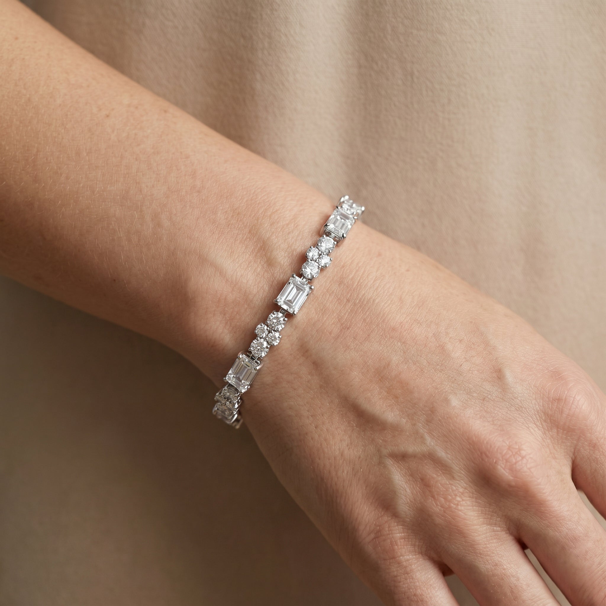 Silver Baguette Bloom Bracelet