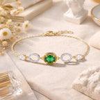 Gold Emerald Orbit Bracelet