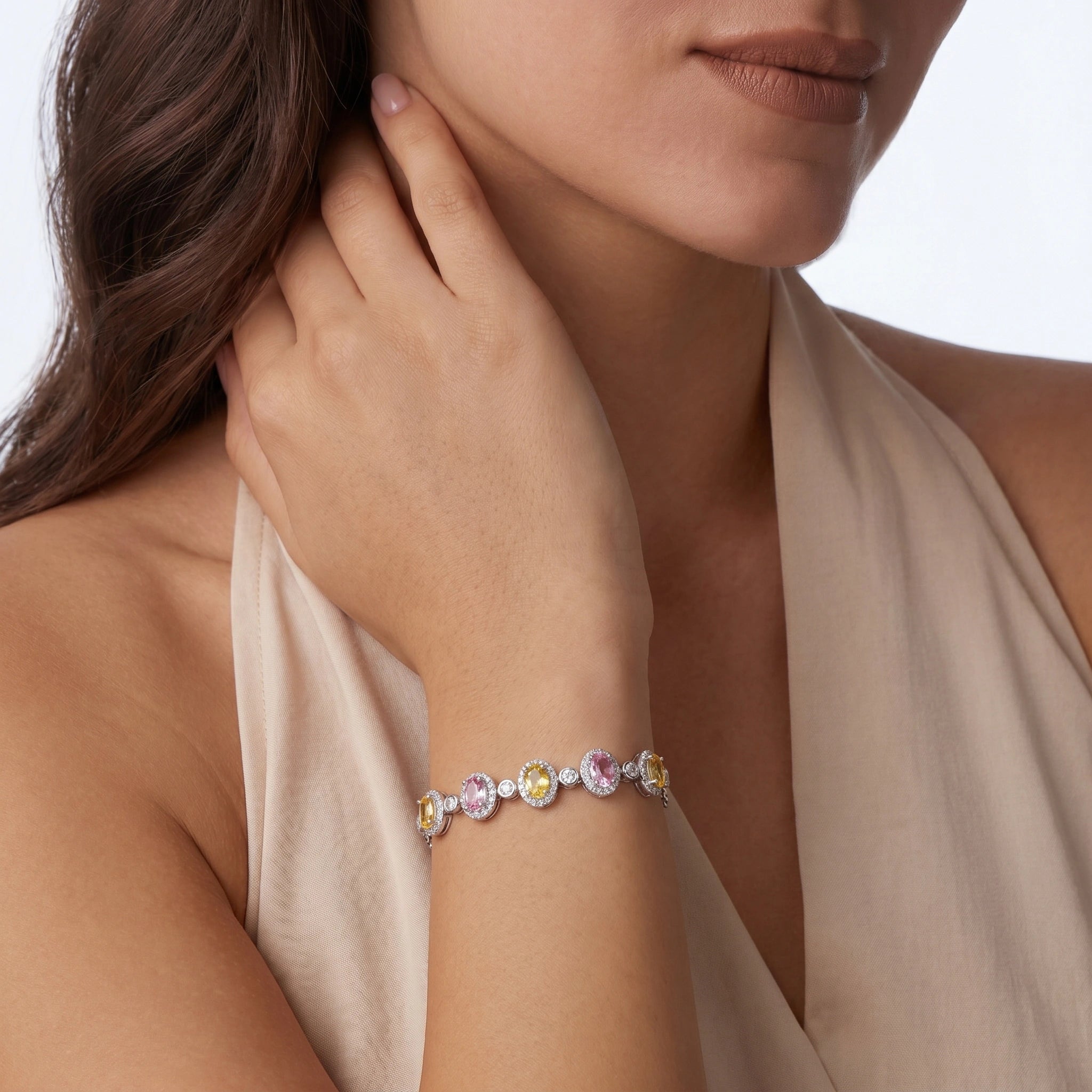 Silver Pastel Halo Bracelet