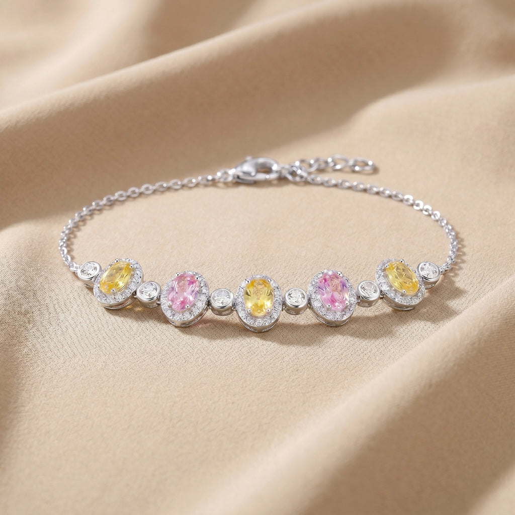 Silver Pastel Halo Bracelet