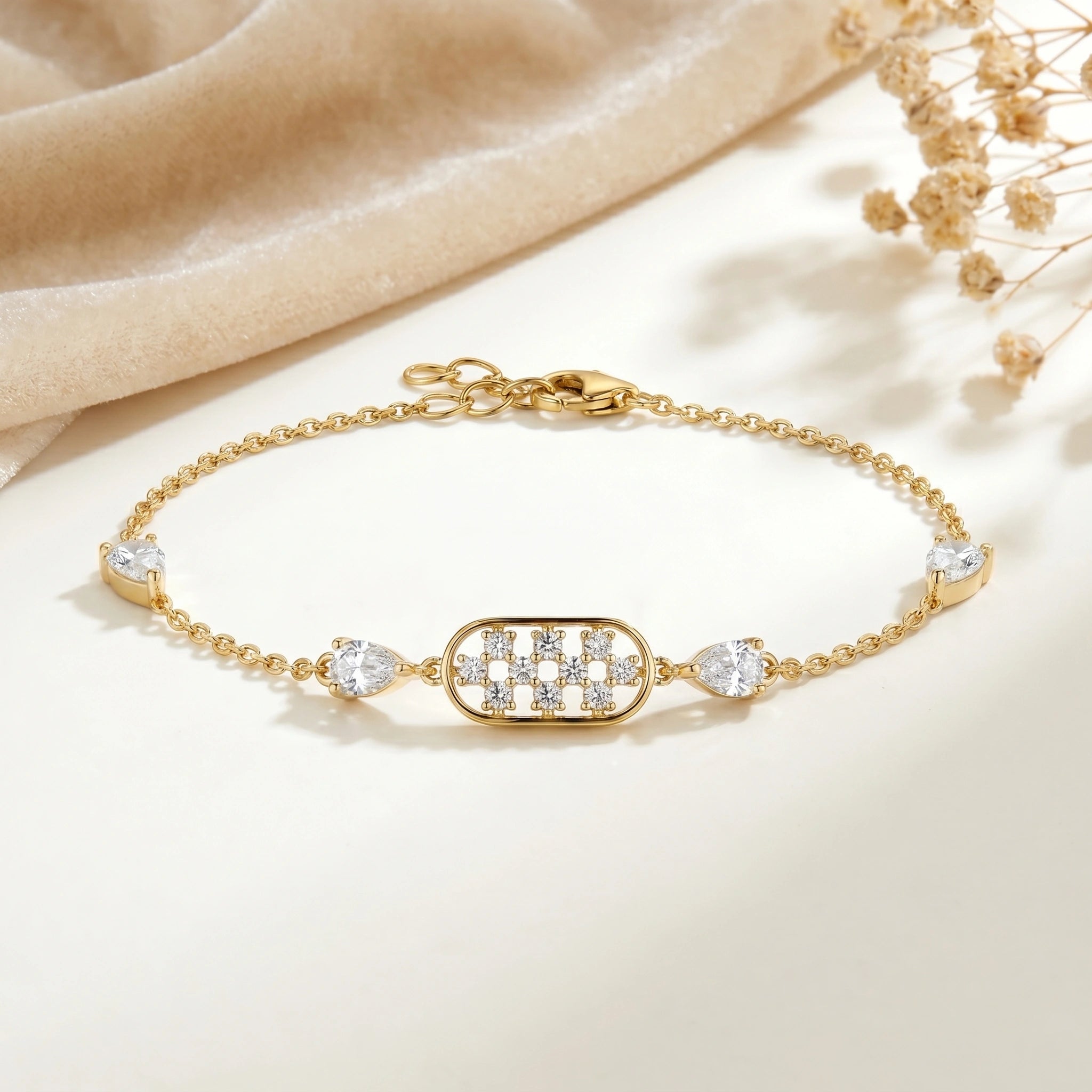 Gold Lattice Halo Bracelet