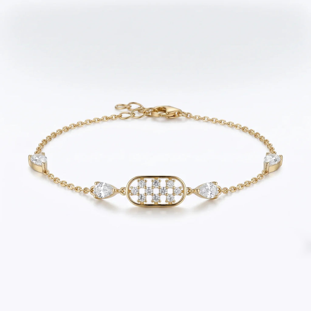 Gold Lattice Halo Bracelet