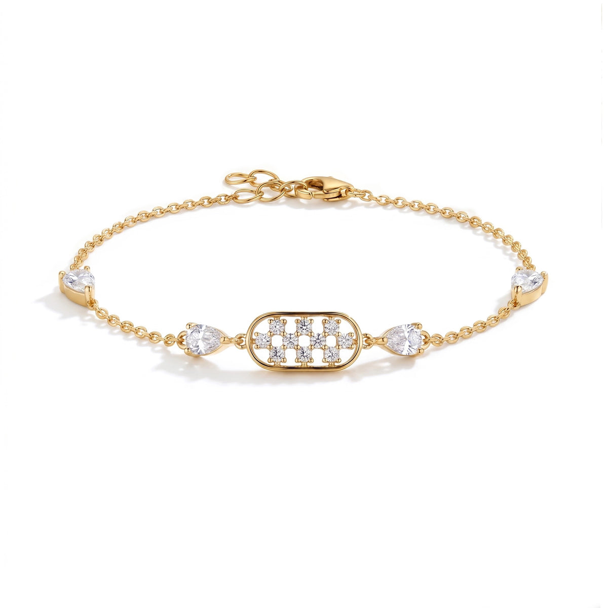 Gold Lattice Halo Bracelet