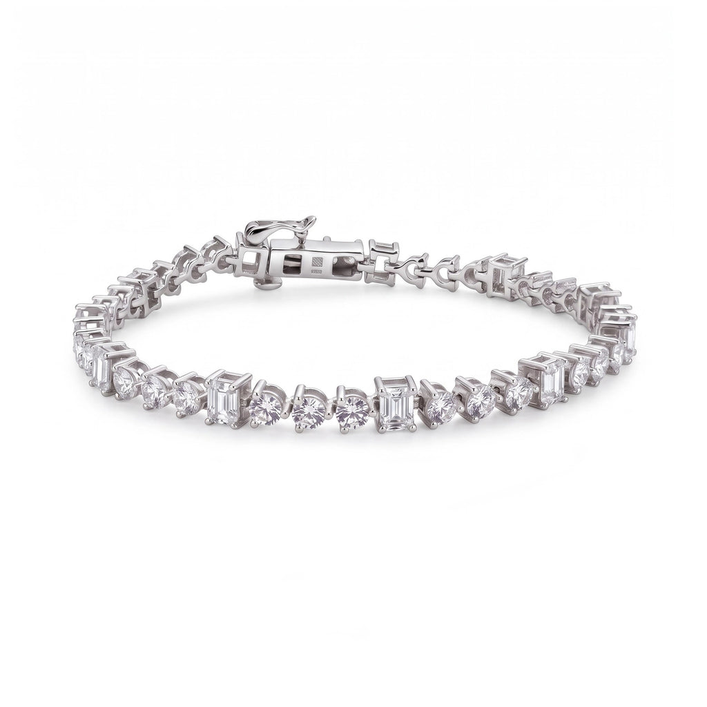 Silver Alternating Tennis Bracelet