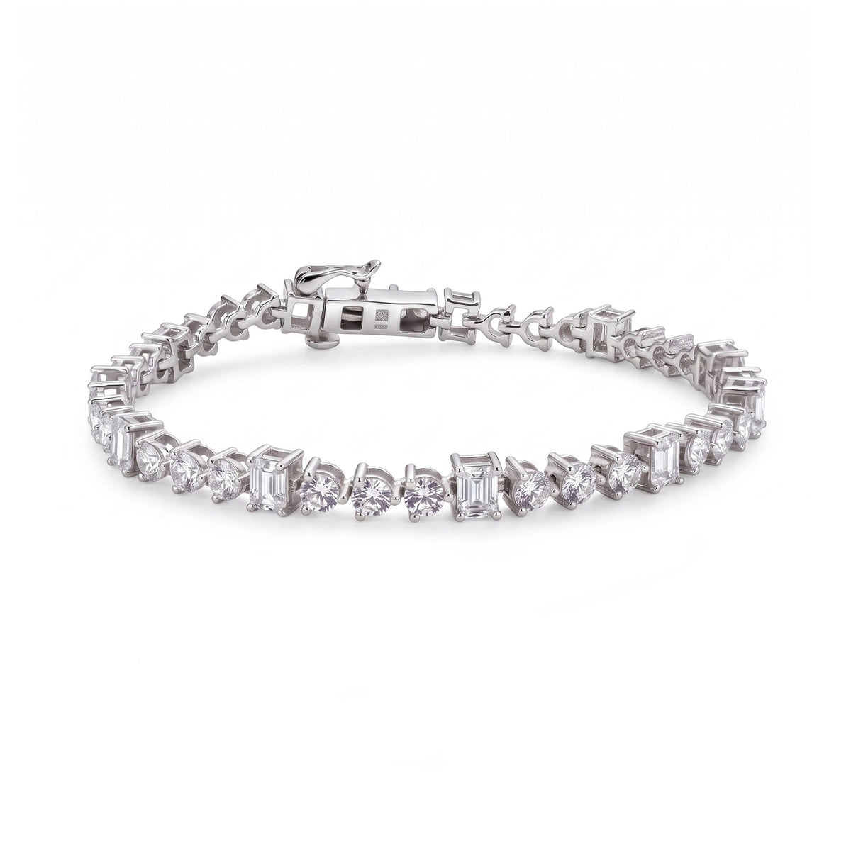 Silver Alternating Tennis Bracelet