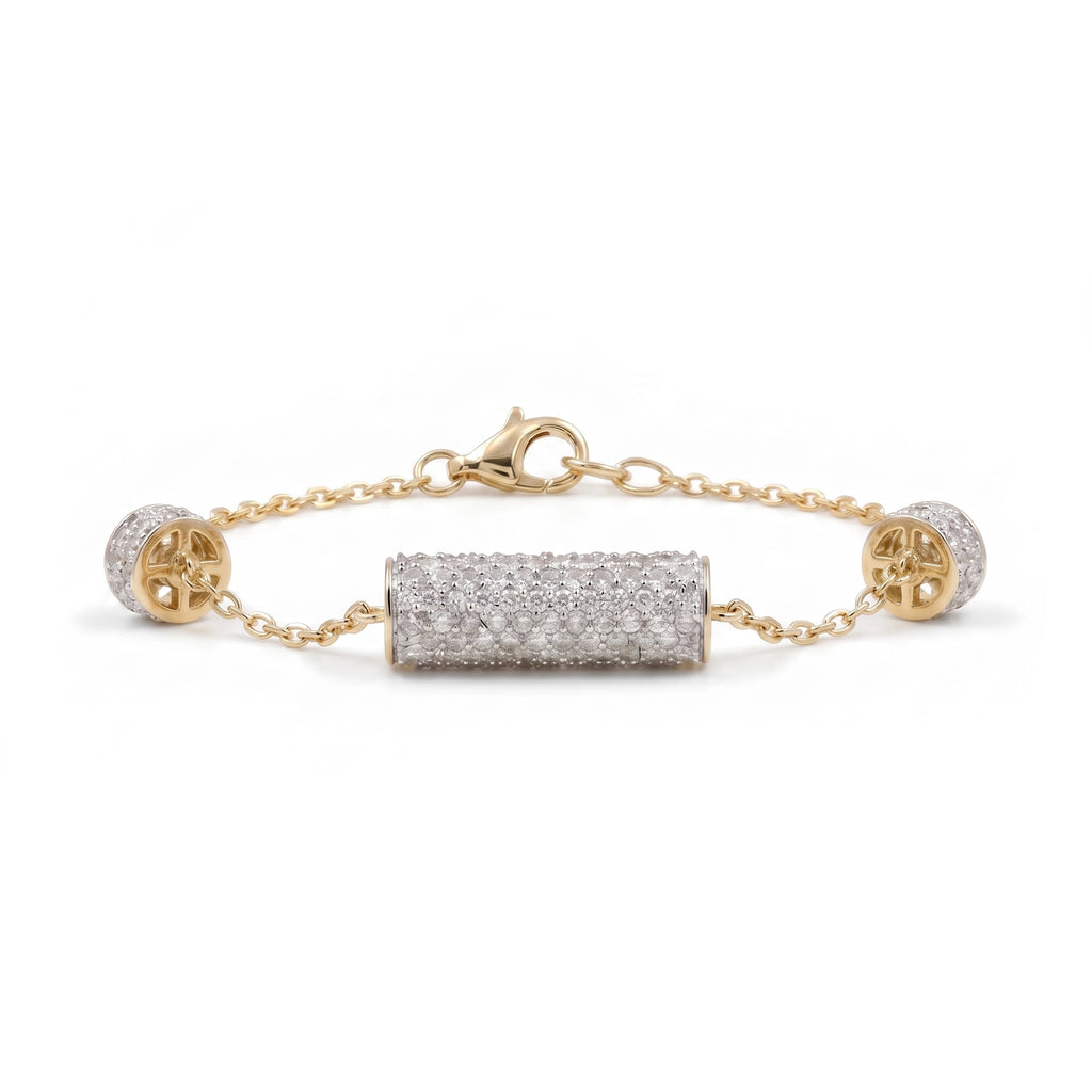 Gold Pave Barrel Bracelet