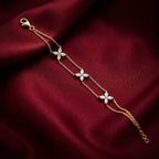 Gold Marquise Floral Bracelet